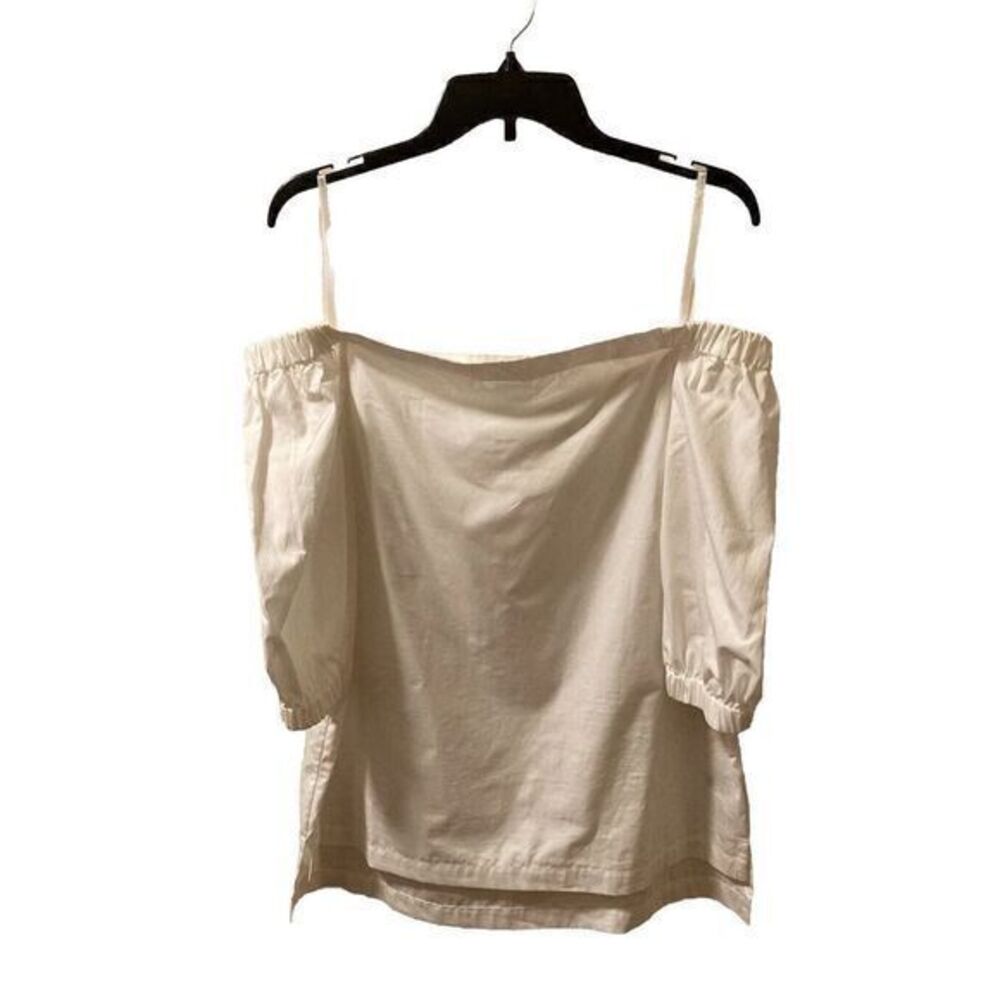 Lauren Ralph Lauren Blouse White Off the Shoulder Blouse Top Size Petite Large
